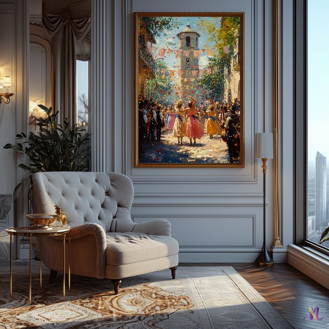 Festliche Dorffeier im Stil eines Impressionisten Poster (Von Creator hochgeladen)