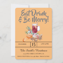 Festliche Drinks Party essen Drink & Sei fröhlich! Einladung