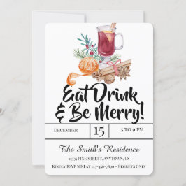 Festliche Drinks Party essen Drink & Sei fröhlich! Einladung