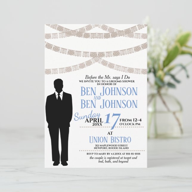 Festliche Duschkabine Einladung (Stehend Vorderseite)