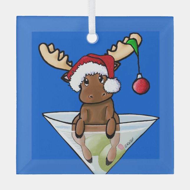 Festliche Elche Weihnachtsschmuck (Vorderseite)