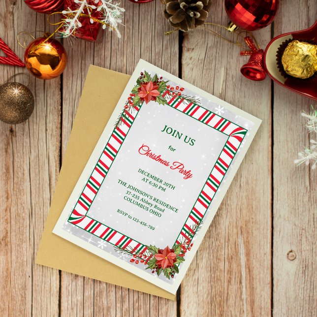 Festliche Elegante Chic Weihnachts-Einladung Einladung (Von Creator hochgeladen)