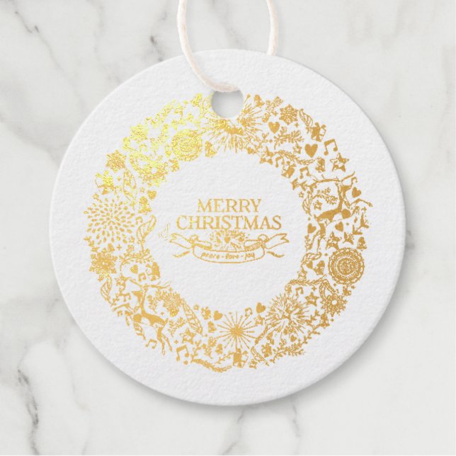 Festliche Eleganz Geschenkanhänger (Vorderseite)
