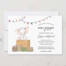 Festliche Elephant Babydusche per Mail Einladung