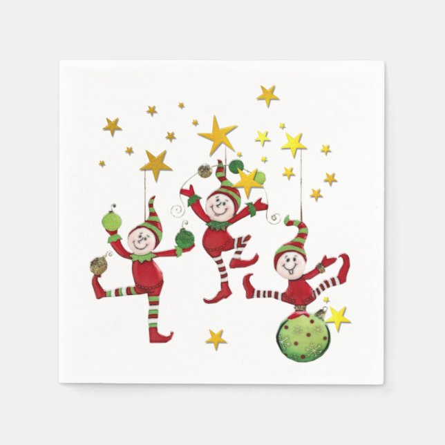 Festliche Elfen Weihnachten Serviette (Vorderseite)