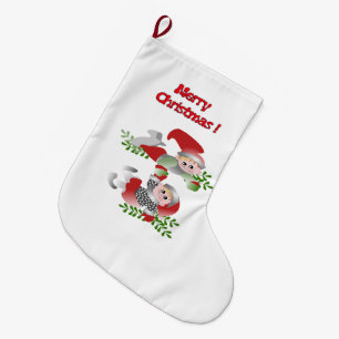 Festliche Elfen Weihnachten Strumpf Großer Weihnachtsstrumpf