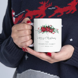 Festliche Familie Poinsettia Weihnachtsfeiertag Cu Kaffeetasse