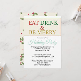Festliche farbenfrohe Weihnachten Essen Trinken & Einladung