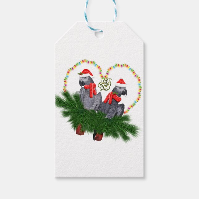Festliche Featherball-Geschenketiketten Geschenkanhänger (Vorderseite)