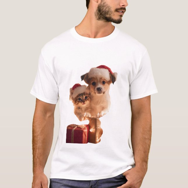 Festliche Fellfreunde T-Shirt (Vorderseite)