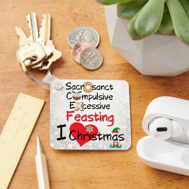 Festliche Festlichkeiten - I Liebe Weihnachten Schlüsselanhänger (Schreibtisch)