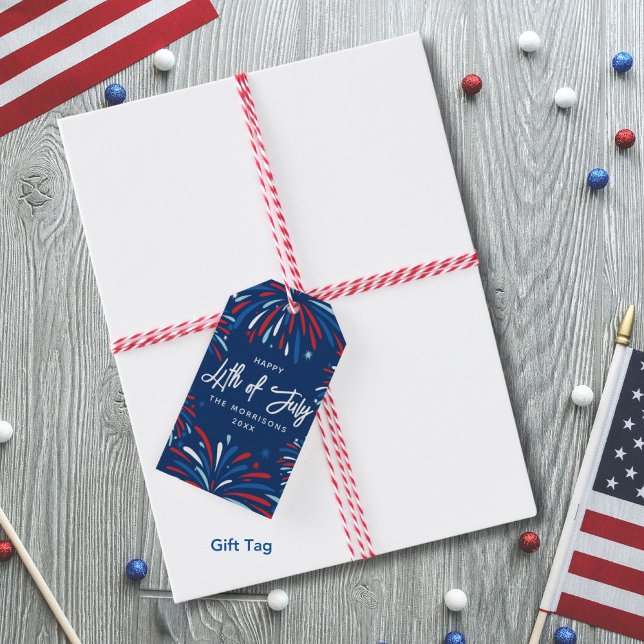 Festliche Feuerwerke Custom 4. Juli Party Geschenkanhänger (Von Creator hochgeladen)