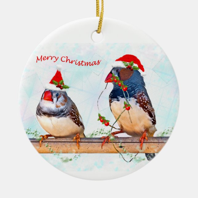Festliche Finken Keramik Ornament (Vorne)