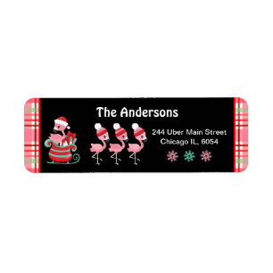 Festliche Flamingos und rosa Plaid