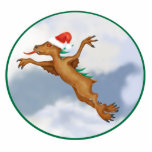 Festliche Fliegenchupacabra-Verzierung Fotoskulptur Ornament<br><div class="desc">Chupi Chupacabra ist in einer festlichen Stimmung,  während er durch die saubere klare Morgenluft eines Tages des Winters fliegt.</div>