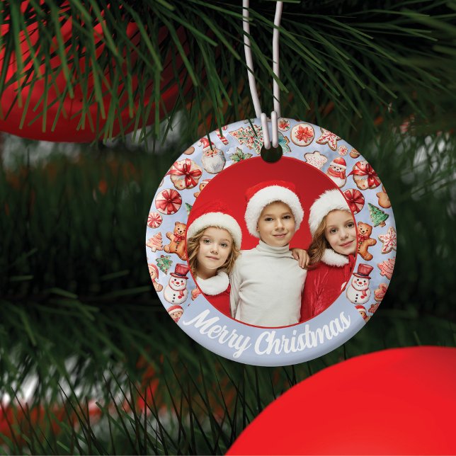 Festliche Freude: Weihnachts-Cookie Wonderland Fot Keramik Ornament (Von Creator hochgeladen)