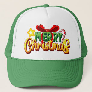 Festliche "Frohe Weihnachten"-Mütze Truckerkappe