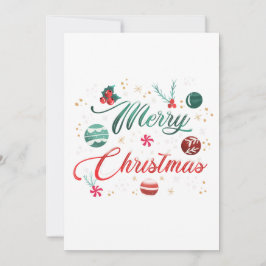 Festliche Frohe Weihnachten-Typografie mit Ornamen Einladung