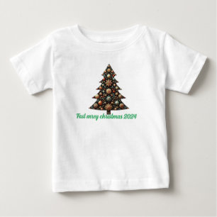 Festliche frohe Weihnachtsbaumen Baby T-shirt