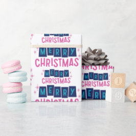 Festliche frohe Weihnachtsgrüße weiß Nahtlos Geschenkpapier