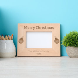Festliche Frohe Weihnachtsschmuck Foto Laser Geätzte Rahmen