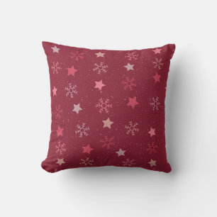 Festliche Frosty Winterland Rotes Weihnachtsdekor Kissen