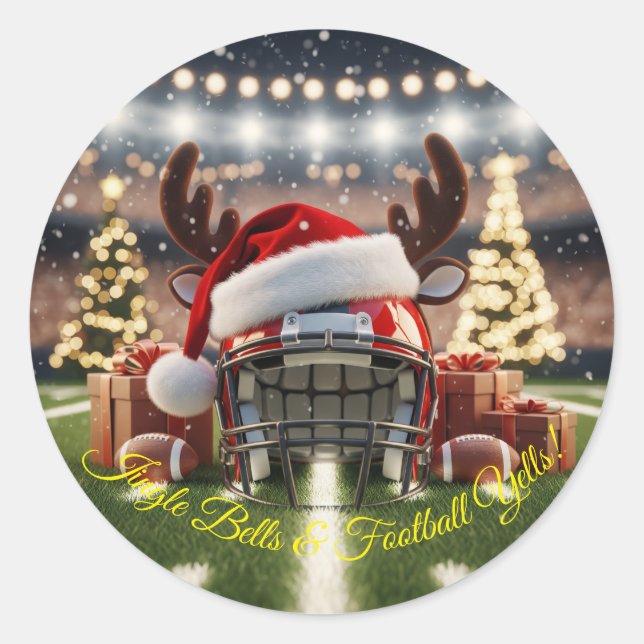 Festliche Fußball-Weihnachtsfeier - Sportsgeist Runder Aufkleber (Vorderseite)