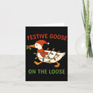 Festliche Gans auf freiem Fuß Weihnachten, Lustige Karte
