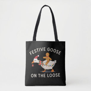 Festliche Gans auf freiem Fuß Weihnachtslebkuchen Tasche