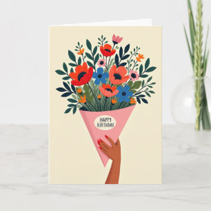 Festliche Geburtstagsblumenstrauß-Karte Karte