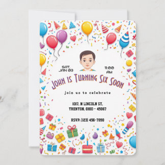 Festliche Geburtstagsparty Ballons und Geschenke G Einladung