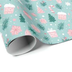 Festliche gemütliche Weihnachtsbäume Geschenkpapier