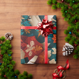 Festliche geometrische Blumenpracht Geschenkpapier