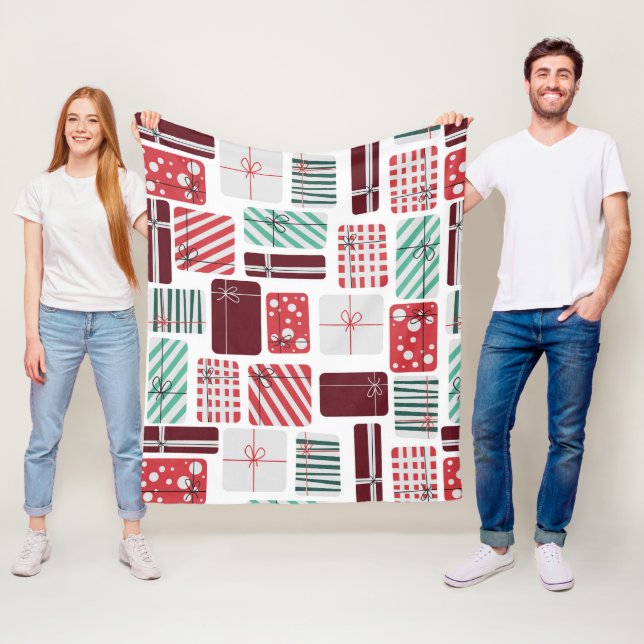 Festliche Geschenkboxen Nahtloses Muster Fleecedecke (Beispiel)
