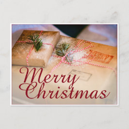 Festliche Geschenke als Weihnachtsmotiv Feiertagspostkarte