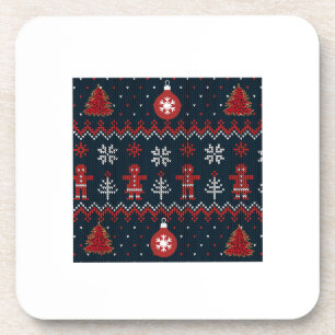 Festliche gestrickte Lebkuchen-Schneeflocken Getränkeuntersetzer