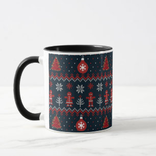 Festliche gestrickte Lebkuchen-Schneeflocken-Tasse Tasse