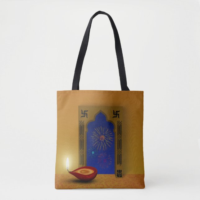 Festliche glückliche Diwali Feuerwerke - Tasche (Vorderseite)