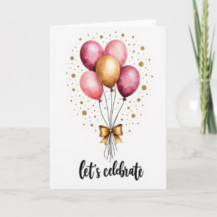 Festliche goldene Ballonkarten Karte