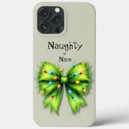 Festliche grüne Furry Bow-Lights naughty oder Nice Case-Mate iPhone Hülle