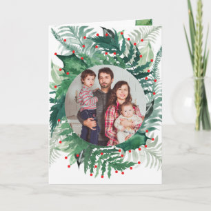 Festliche grüne rote Weihnachts-Feiertags-Grußkart Feiertagskarte