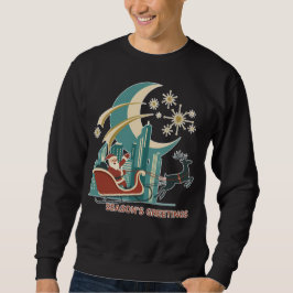 Festliche Grüße (2) Retro-Himmelskunst Sweatshirt