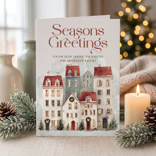 Festliche Grüße für das Dorf zur Weihnachtszeit Karte