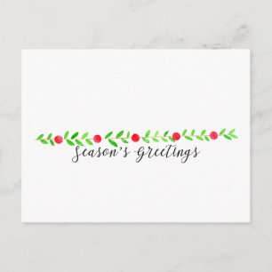 Festliche Grüße, Wasserfarben-Weihnachtsbanner Postkarte