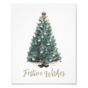 Festliche Grüße. Weihnachtsbaum-Design Fotodruck
