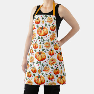 Festliche Herbstkürbisse und Chrysanthemen Schürze