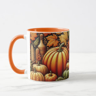Festliche Herbstsaison Ernte Kürbisse Kaffeetasse