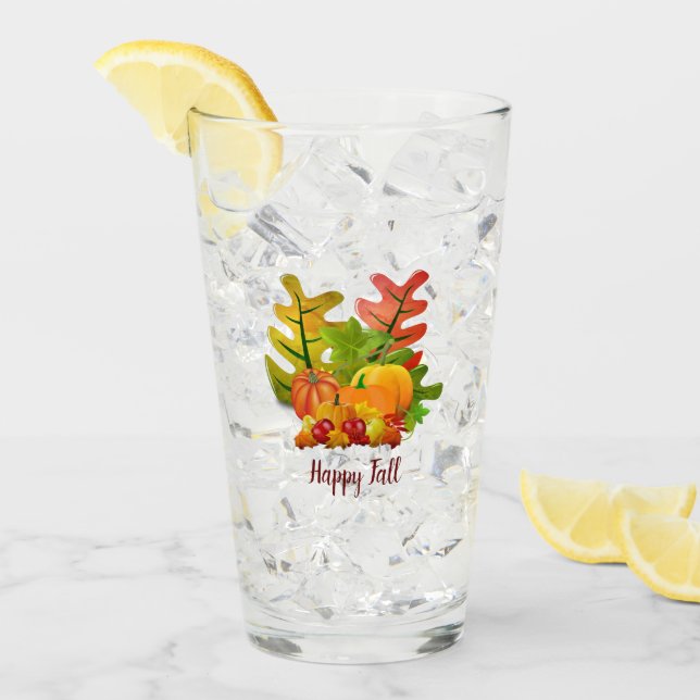 Festliche Herbstsaison Pumpkin Ernte Drink Glas (Vorderseite Ice)