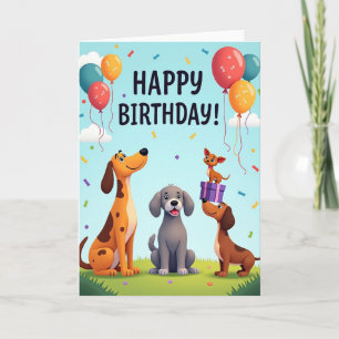 Festliche Hundeparty-Karte Karte