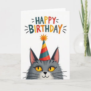 Festliche Katzenparty-Karte Karte